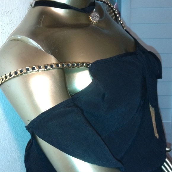 bebe black chain jumpsuit size small - Picture 5 of 15